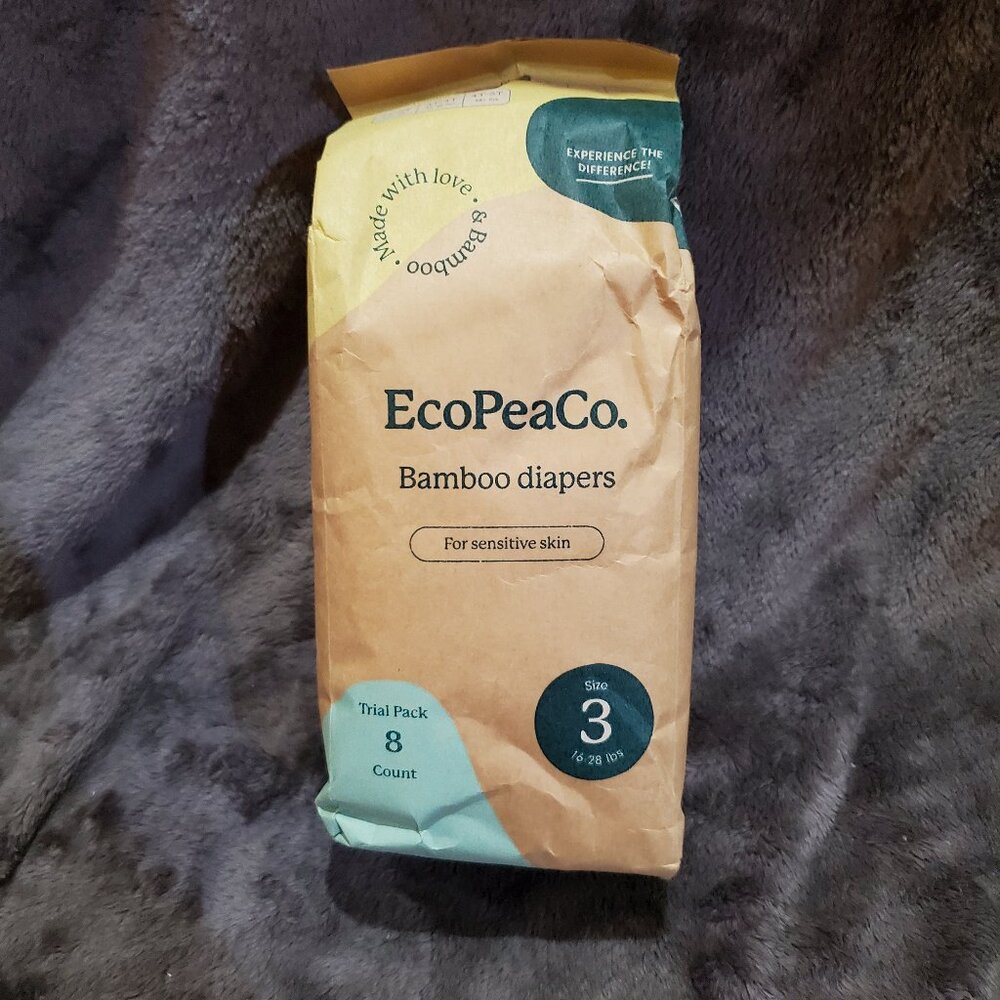 EcoPeaCo. Bamboo Diapers - 8 Ct Size 3 16-28 lbs - NEW